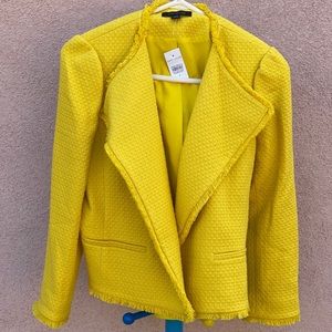 Ann Taylor Tweed Puff Open Jacket